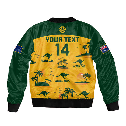 custom-australia-soccer-sleeve-zip-bomber-jacket-matildas-world-cup-2023-tropical-style