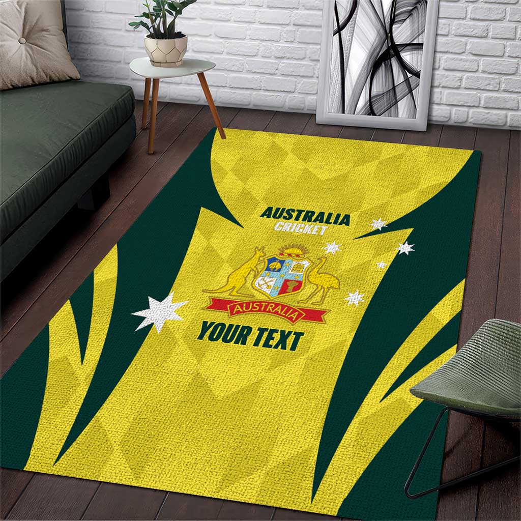 Australia Cricket Custom Area Rug Go Aussie Dynamic Yellow - Aussie Hoodie