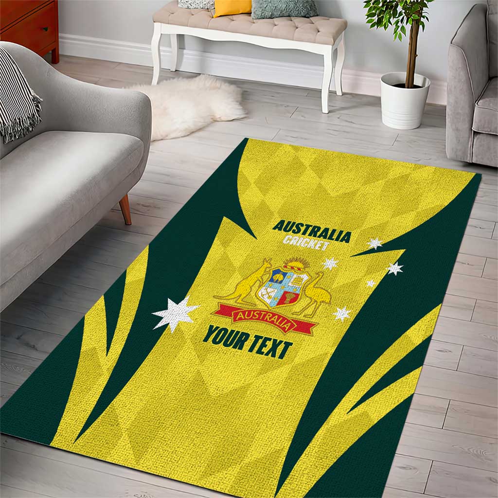 Australia Cricket Custom Area Rug Go Aussie Dynamic Yellow - Aussie Hoodie