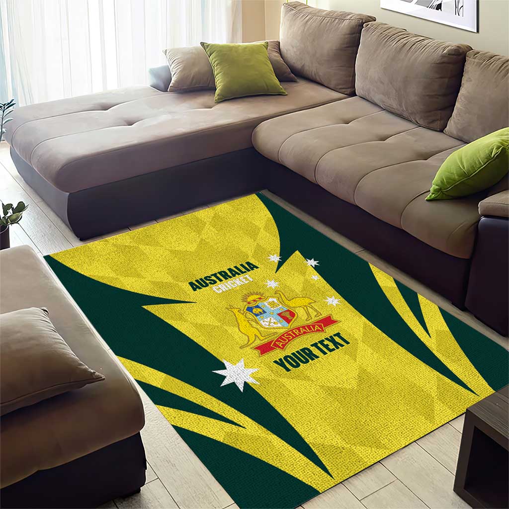 Australia Cricket Custom Area Rug Go Aussie Dynamic Yellow - Aussie Hoodie