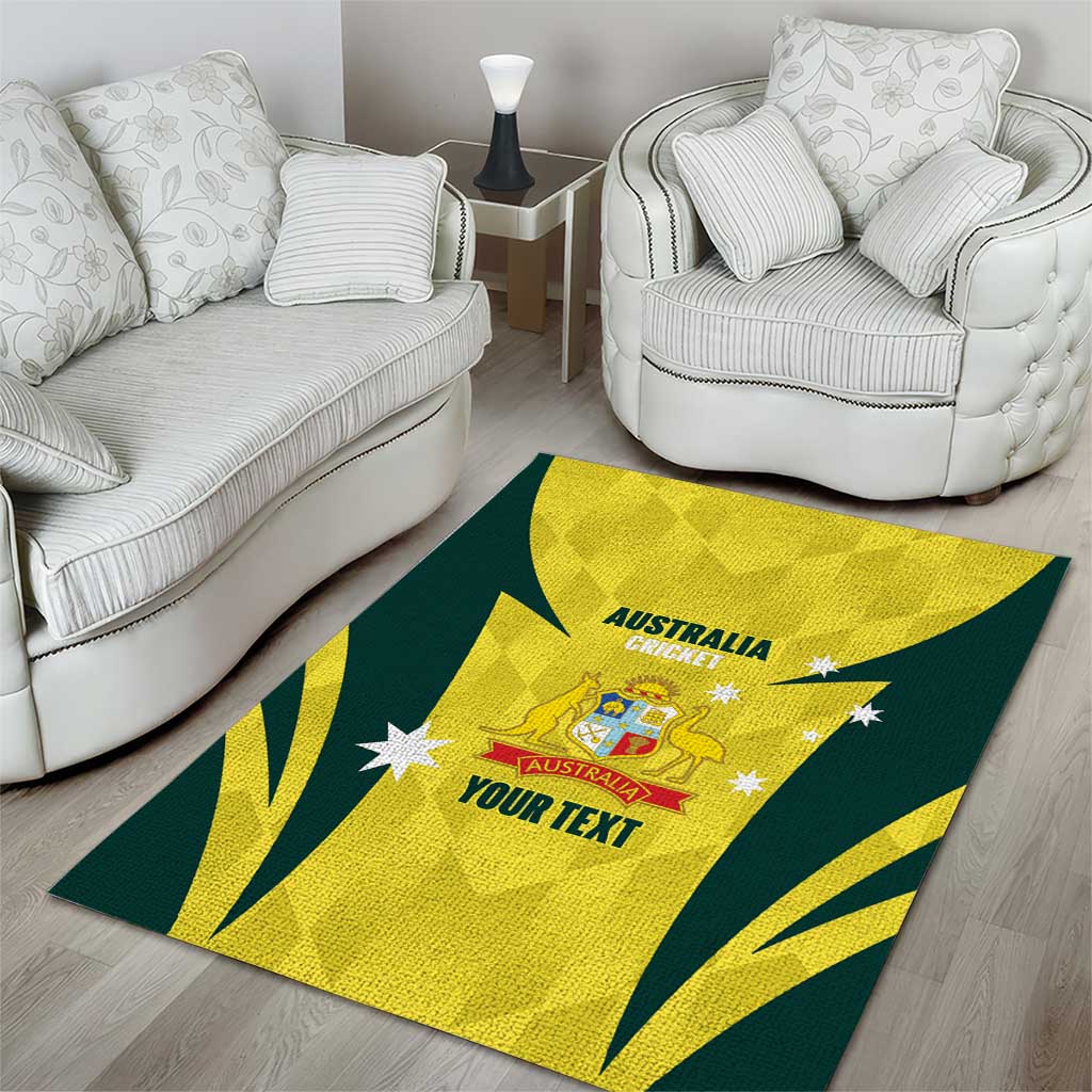Australia Cricket Custom Area Rug Go Aussie Dynamic Yellow - Aussie Hoodie