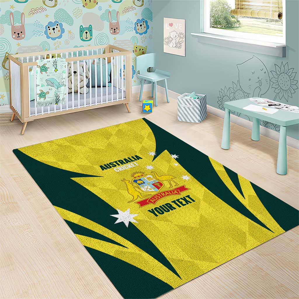 Australia Cricket Custom Area Rug Go Aussie Dynamic Yellow - Aussie Hoodie