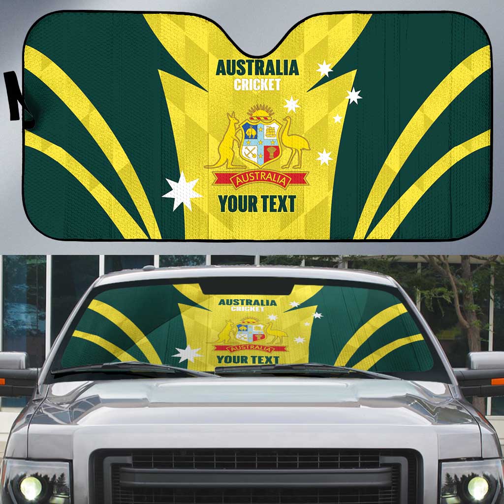Australia Cricket Custom Auto Sun Shade Go Aussie Dynamic Yellow - Aussie Hoodie