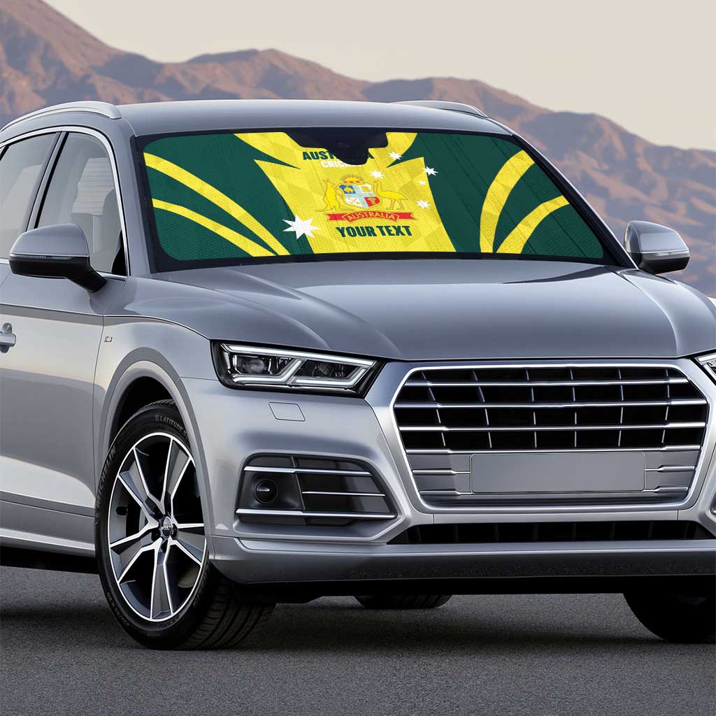 Australia Cricket Custom Auto Sun Shade Go Aussie Dynamic Yellow - Aussie Hoodie