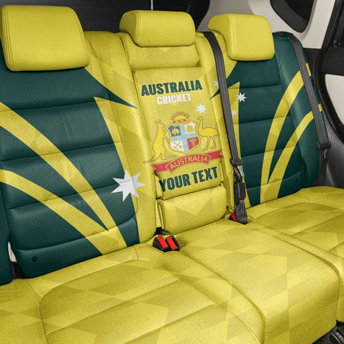 Australia Cricket Custom Back Car Seat Cover Go Aussie Dynamic Yellow - Aussie Hoodie