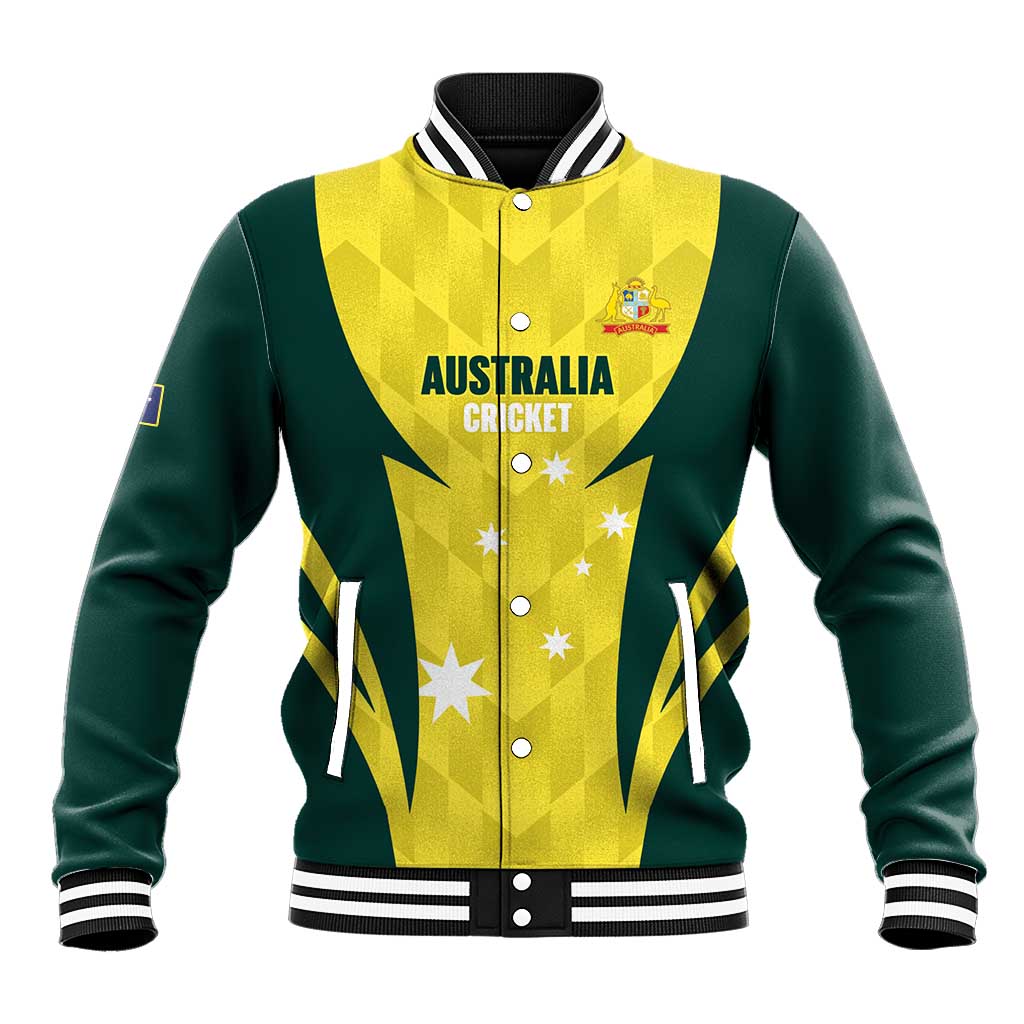 Australia Cricket Custom Baseball Jacket Go Aussie Dynamic Yellow - Aussie Hoodie