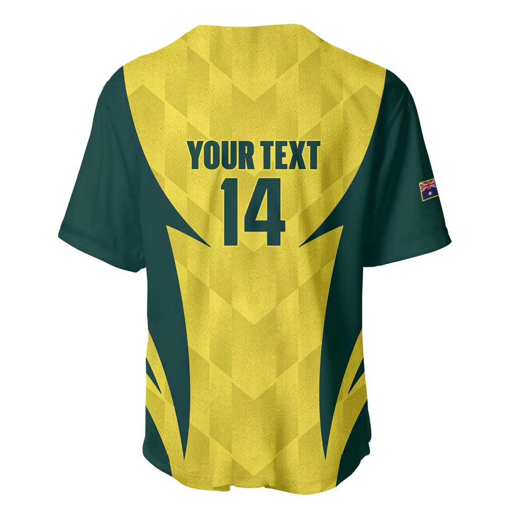 Australia Cricket Custom Baseball Jersey Go Aussie Dynamic Yellow - Aussie Hoodie