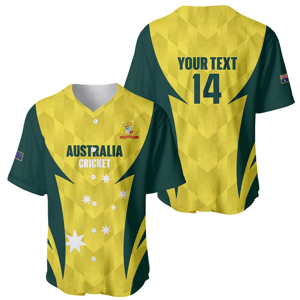 Australia Cricket Custom Baseball Jersey Go Aussie Dynamic Yellow - Aussie Hoodie