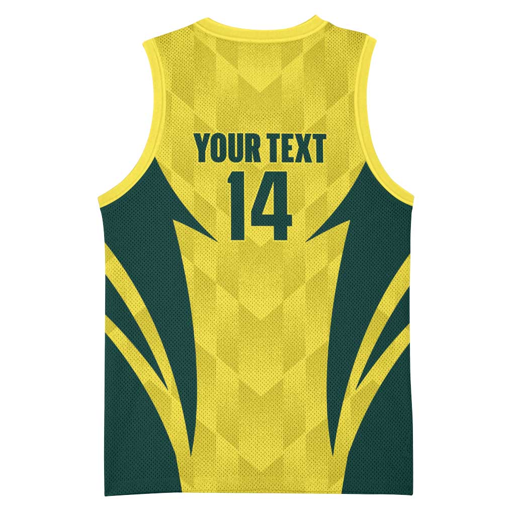 Australia Cricket Custom Basketball Jersey Go Aussie Dynamic Yellow - Aussie Hoodie