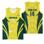 Australia Cricket Custom Basketball Jersey Go Aussie Dynamic Yellow - Aussie Hoodie