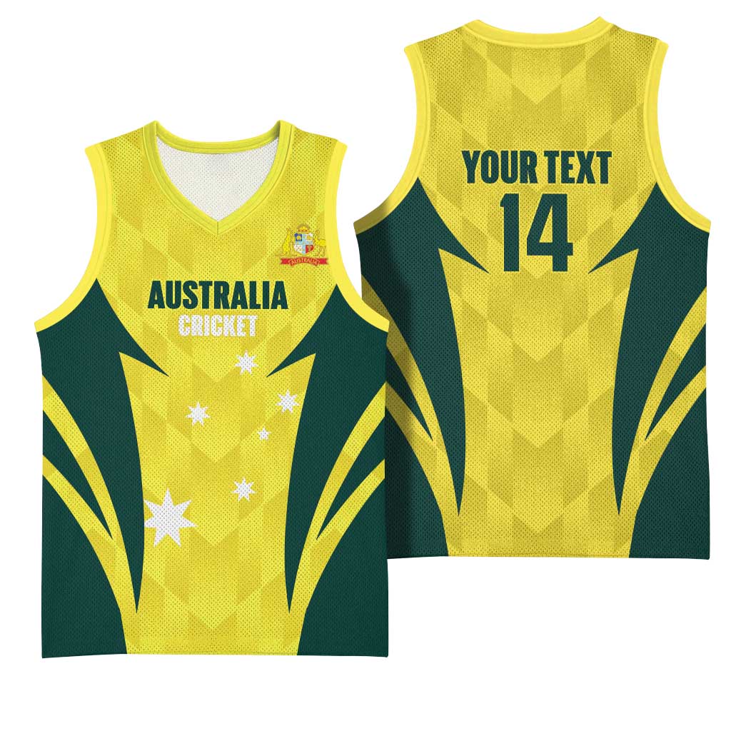 Australia Cricket Custom Basketball Jersey Go Aussie Dynamic Yellow - Aussie Hoodie