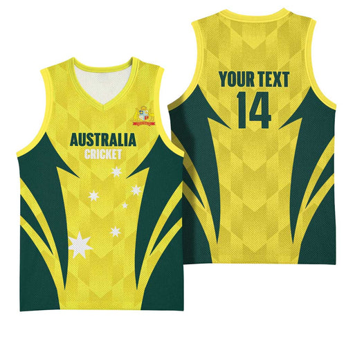 Australia Cricket Custom Basketball Jersey Go Aussie Dynamic Yellow - Aussie Hoodie