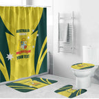 Australia Cricket Custom Bathroom Set Go Aussie Dynamic Yellow - Aussie Hoodie