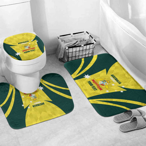 Australia Cricket Custom Bathroom Set Go Aussie Dynamic Yellow - Aussie Hoodie