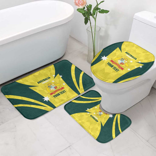Australia Cricket Custom Bathroom Set Go Aussie Dynamic Yellow - Aussie Hoodie