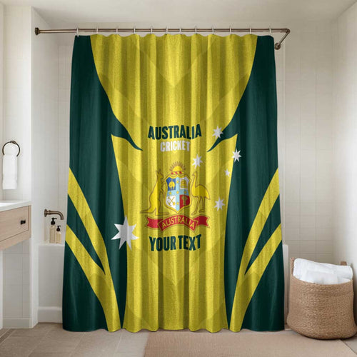 Australia Cricket Custom Bathroom Set Go Aussie Dynamic Yellow - Aussie Hoodie