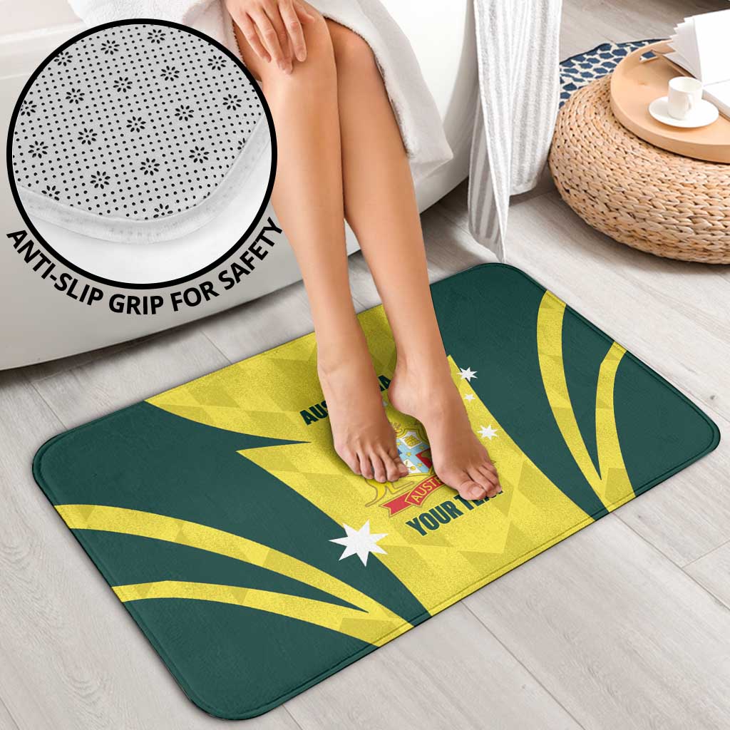 Australia Cricket Custom Bathroom Set Go Aussie Dynamic Yellow - Aussie Hoodie