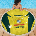 Australia Cricket Custom Beach Blanket Go Aussie Dynamic Yellow - Aussie Hoodie
