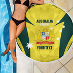 Australia Cricket Custom Beach Blanket Go Aussie Dynamic Yellow - Aussie Hoodie