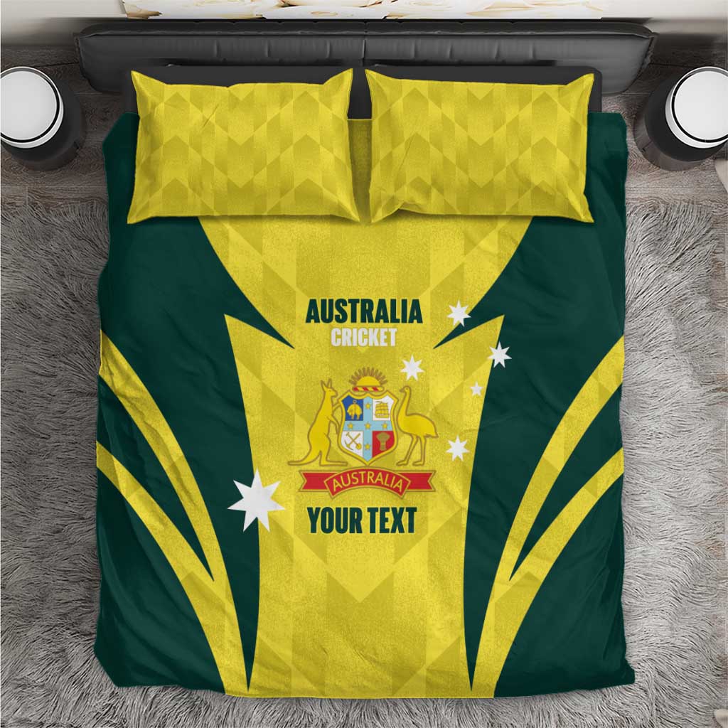 Australia Cricket Custom Bedding Set Go Aussie Dynamic Yellow - Aussie Hoodie