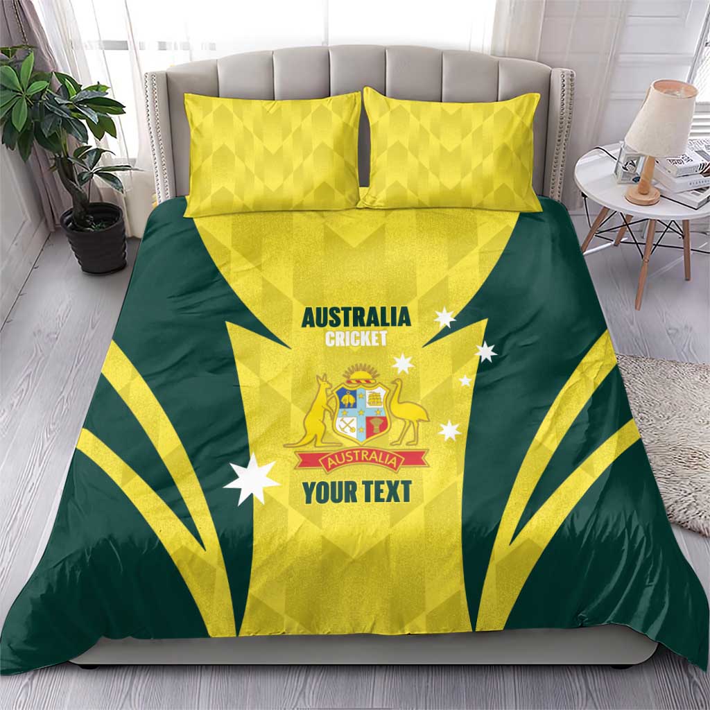 Australia Cricket Custom Bedding Set Go Aussie Dynamic Yellow - Aussie Hoodie