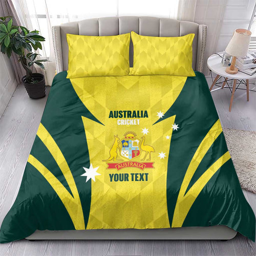 Australia Cricket Custom Bedding Set Go Aussie Dynamic Yellow - Aussie Hoodie