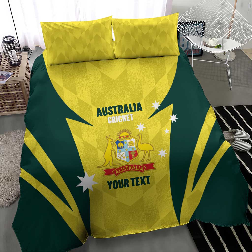 Australia Cricket Custom Bedding Set Go Aussie Dynamic Yellow - Aussie Hoodie