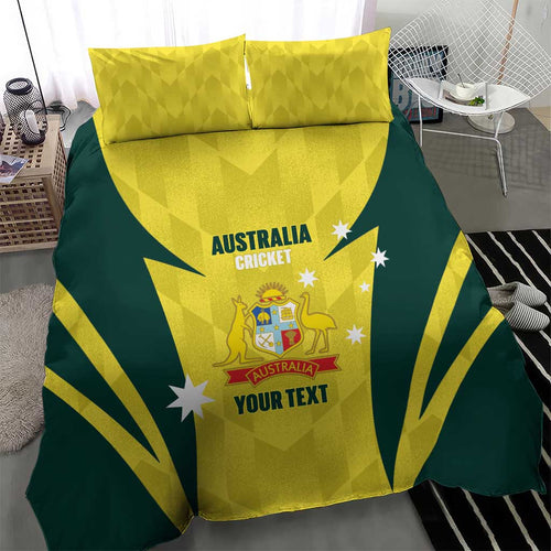 Australia Cricket Custom Bedding Set Go Aussie Dynamic Yellow - Aussie Hoodie