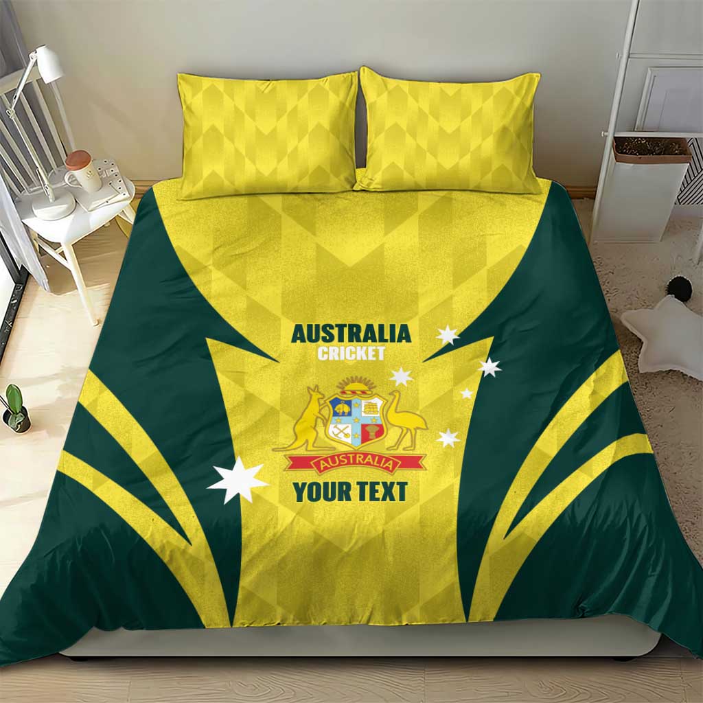 Australia Cricket Custom Bedding Set Go Aussie Dynamic Yellow - Aussie Hoodie
