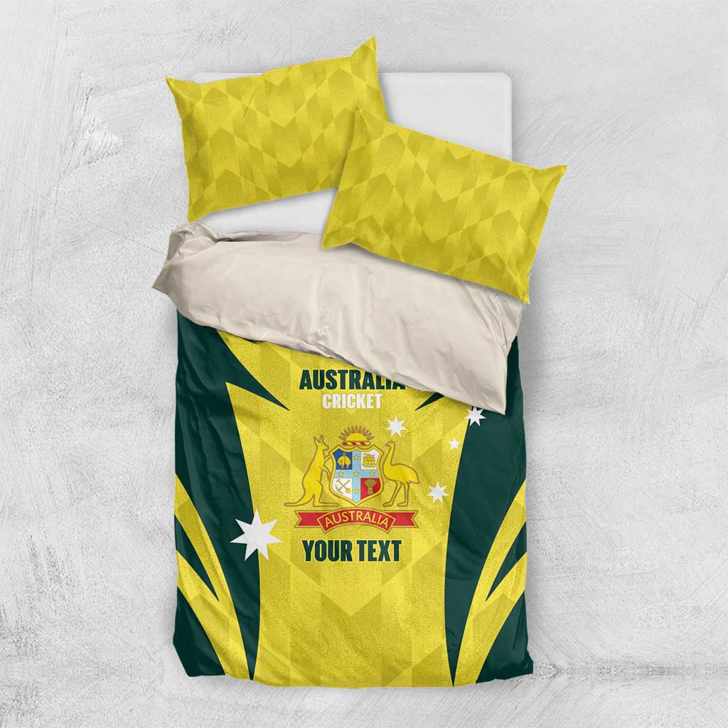 Australia Cricket Custom Bedding Set Go Aussie Dynamic Yellow - Aussie Hoodie