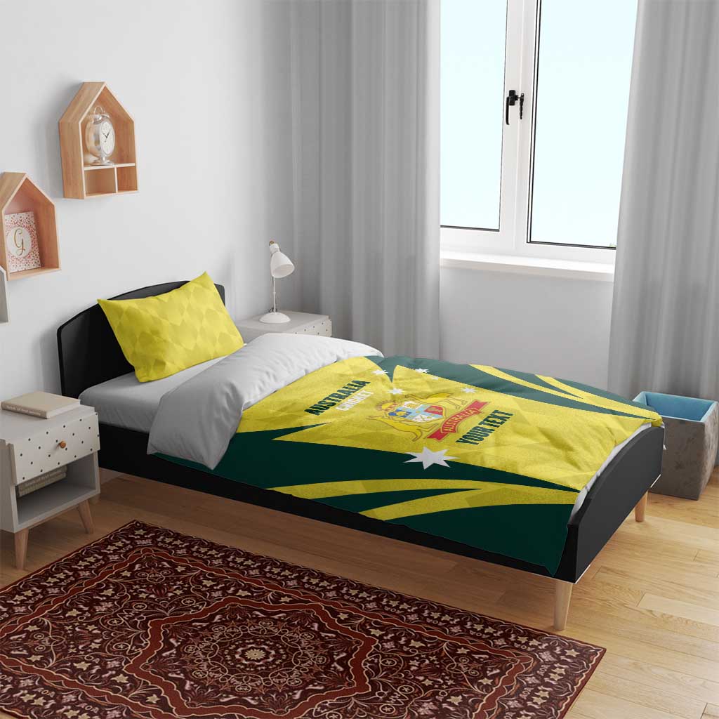 Australia Cricket Custom Bedding Set Go Aussie Dynamic Yellow - Aussie Hoodie