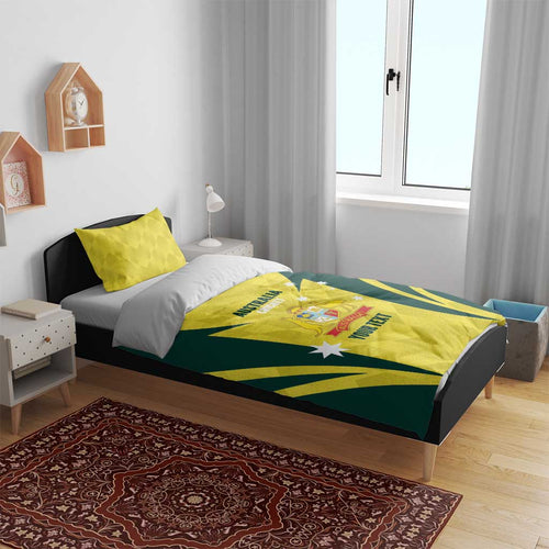 Australia Cricket Custom Bedding Set Go Aussie Dynamic Yellow - Aussie Hoodie