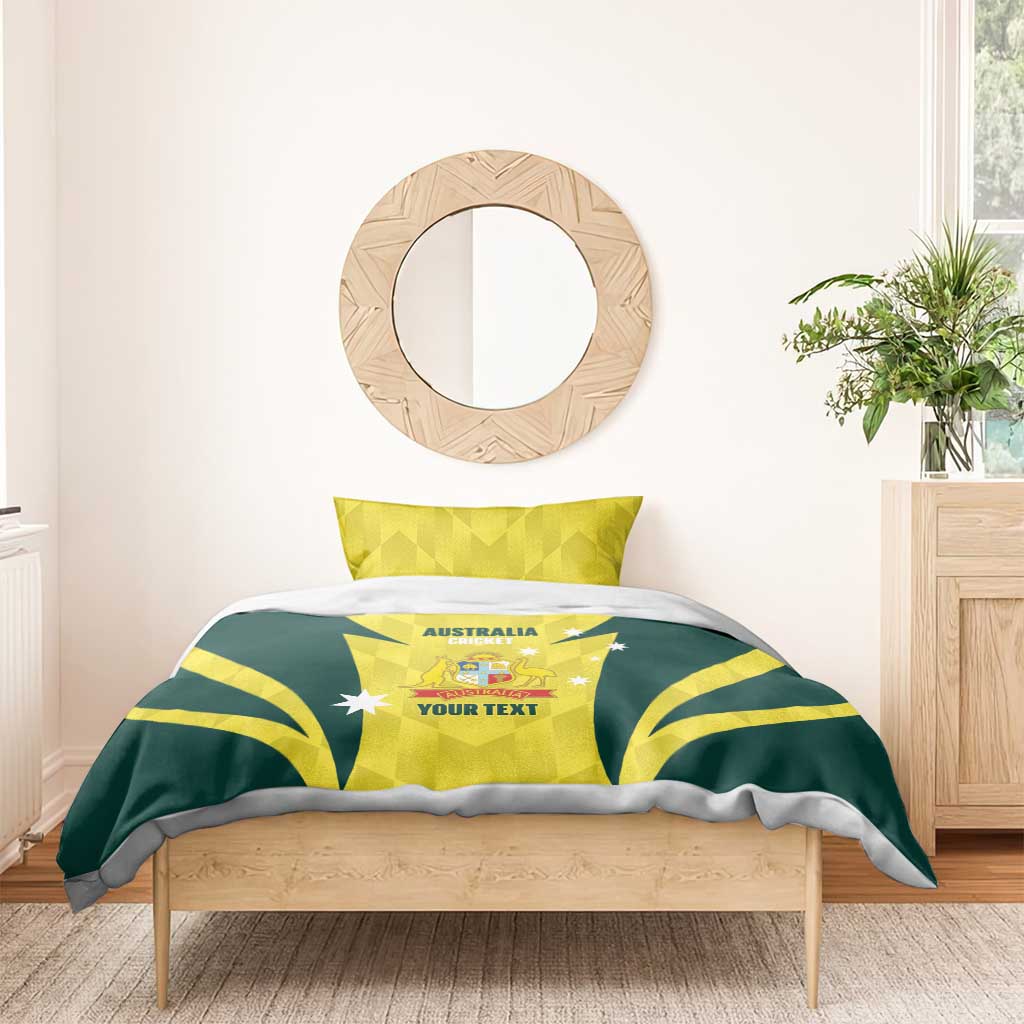 Australia Cricket Custom Bedding Set Go Aussie Dynamic Yellow - Aussie Hoodie