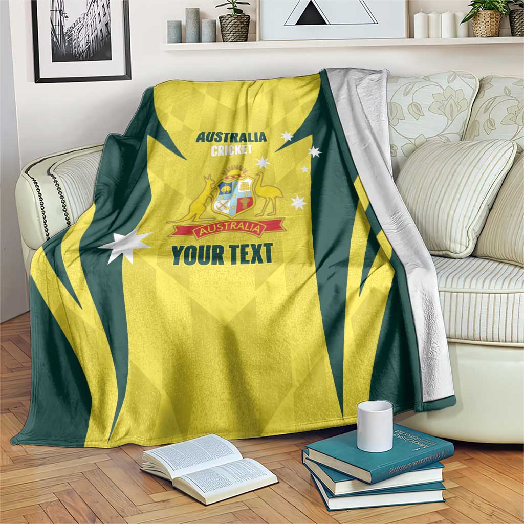 Australia Cricket Custom Blanket Go Aussie Dynamic Yellow - Aussie Hoodie