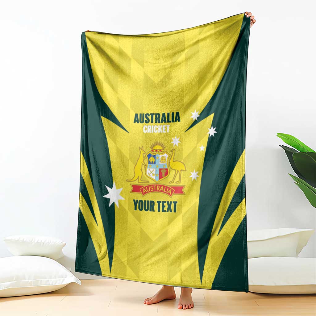Australia Cricket Custom Blanket Go Aussie Dynamic Yellow - Aussie Hoodie