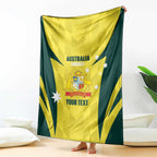 Australia Cricket Custom Blanket Go Aussie Dynamic Yellow - Aussie Hoodie