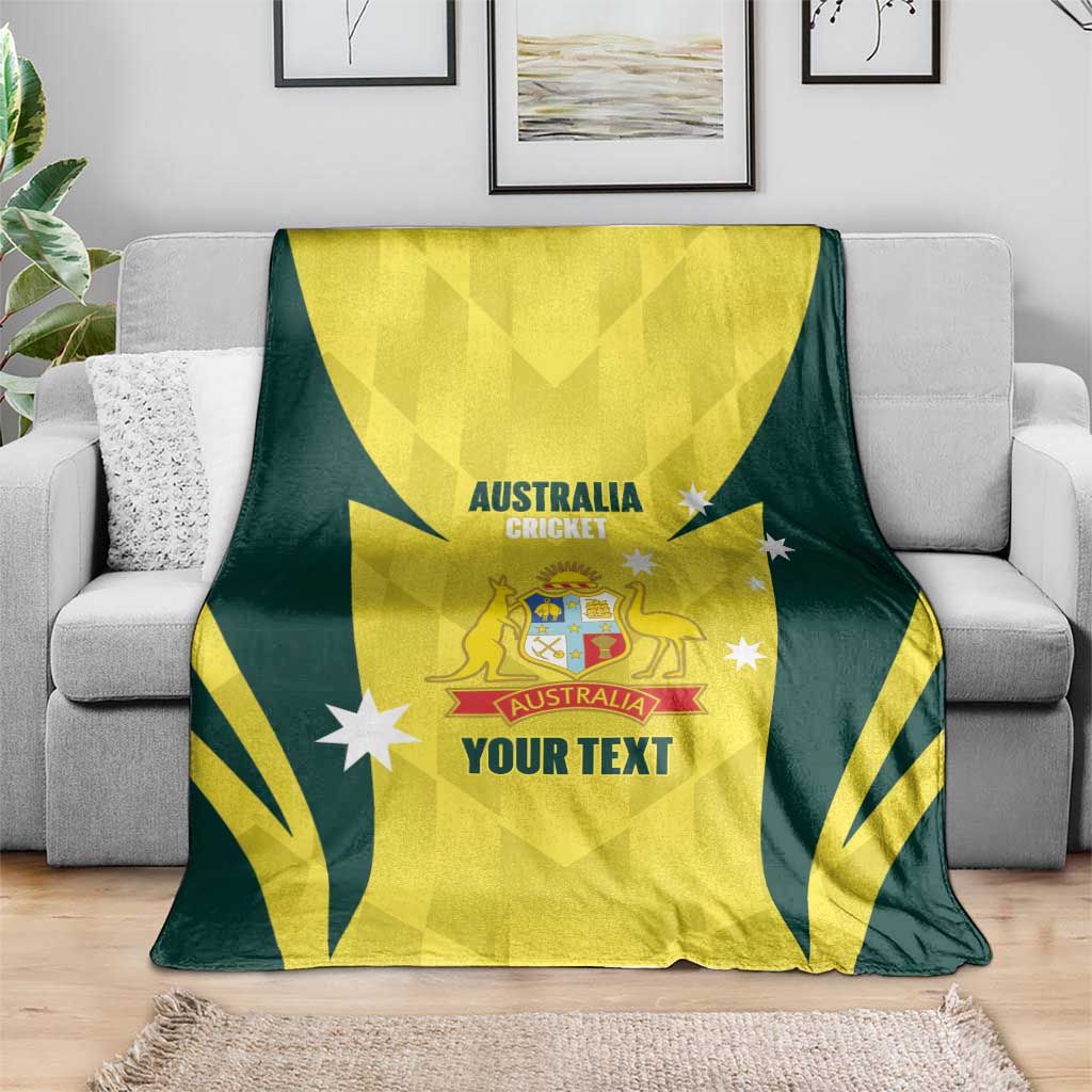 Australia Cricket Custom Blanket Go Aussie Dynamic Yellow - Aussie Hoodie
