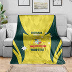 Australia Cricket Custom Blanket Go Aussie Dynamic Yellow - Aussie Hoodie