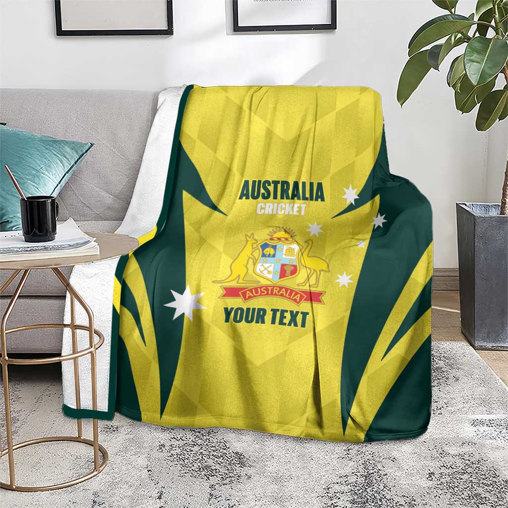 Australia Cricket Custom Blanket Go Aussie Dynamic Yellow - Aussie Hoodie