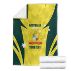 Australia Cricket Custom Blanket Go Aussie Dynamic Yellow - Aussie Hoodie