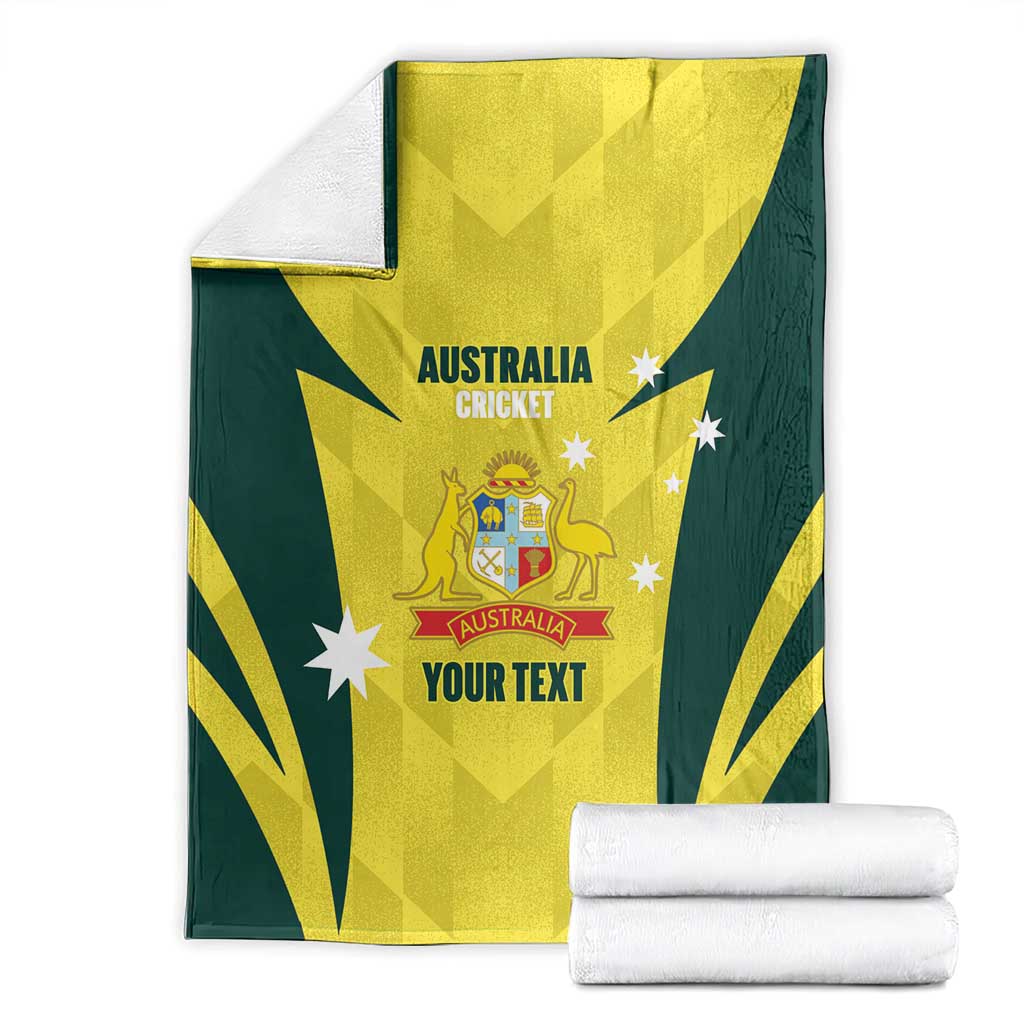 Australia Cricket Custom Blanket Go Aussie Dynamic Yellow - Aussie Hoodie