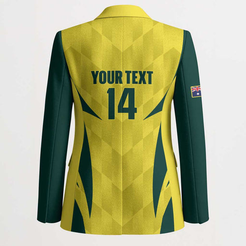 Australia Cricket Custom Blazer Go Aussie Dynamic Yellow - Aussie Hoodie