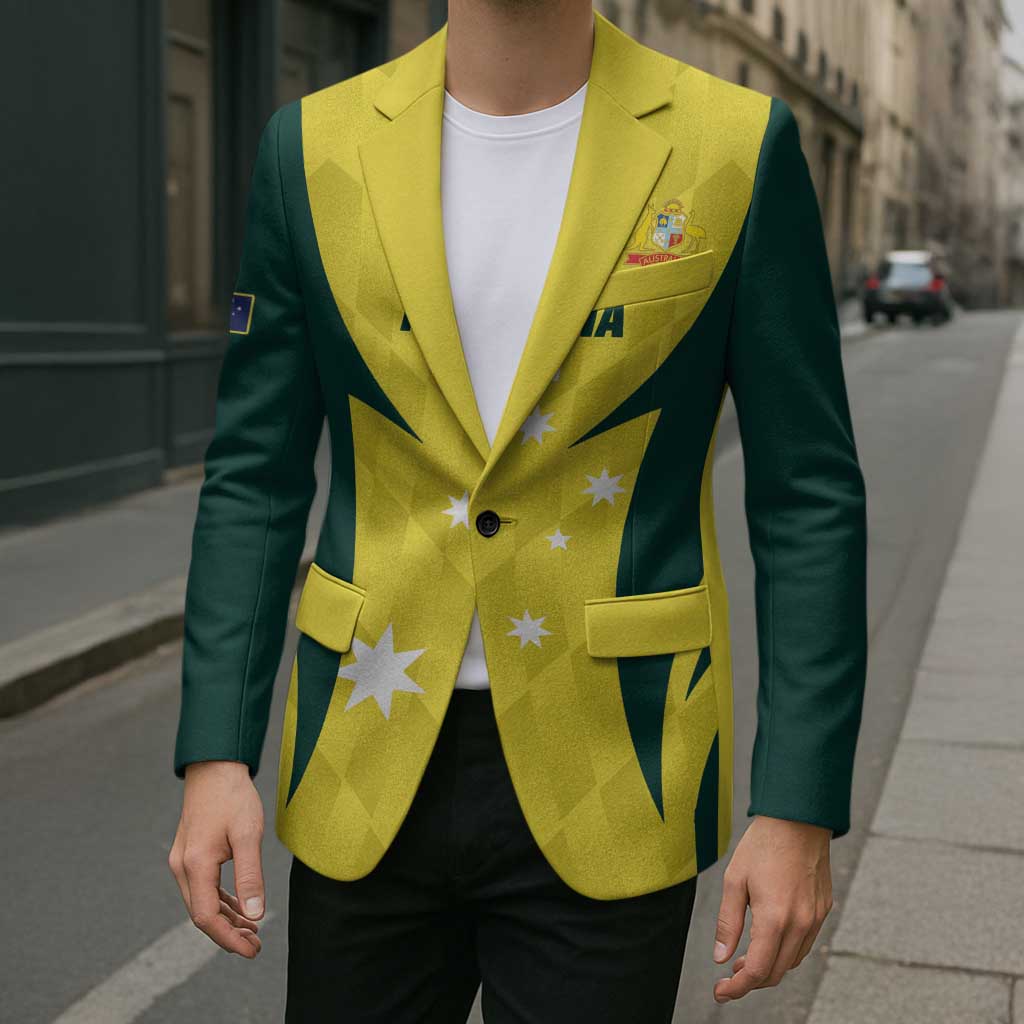 Australia Cricket Custom Blazer Go Aussie Dynamic Yellow - Aussie Hoodie