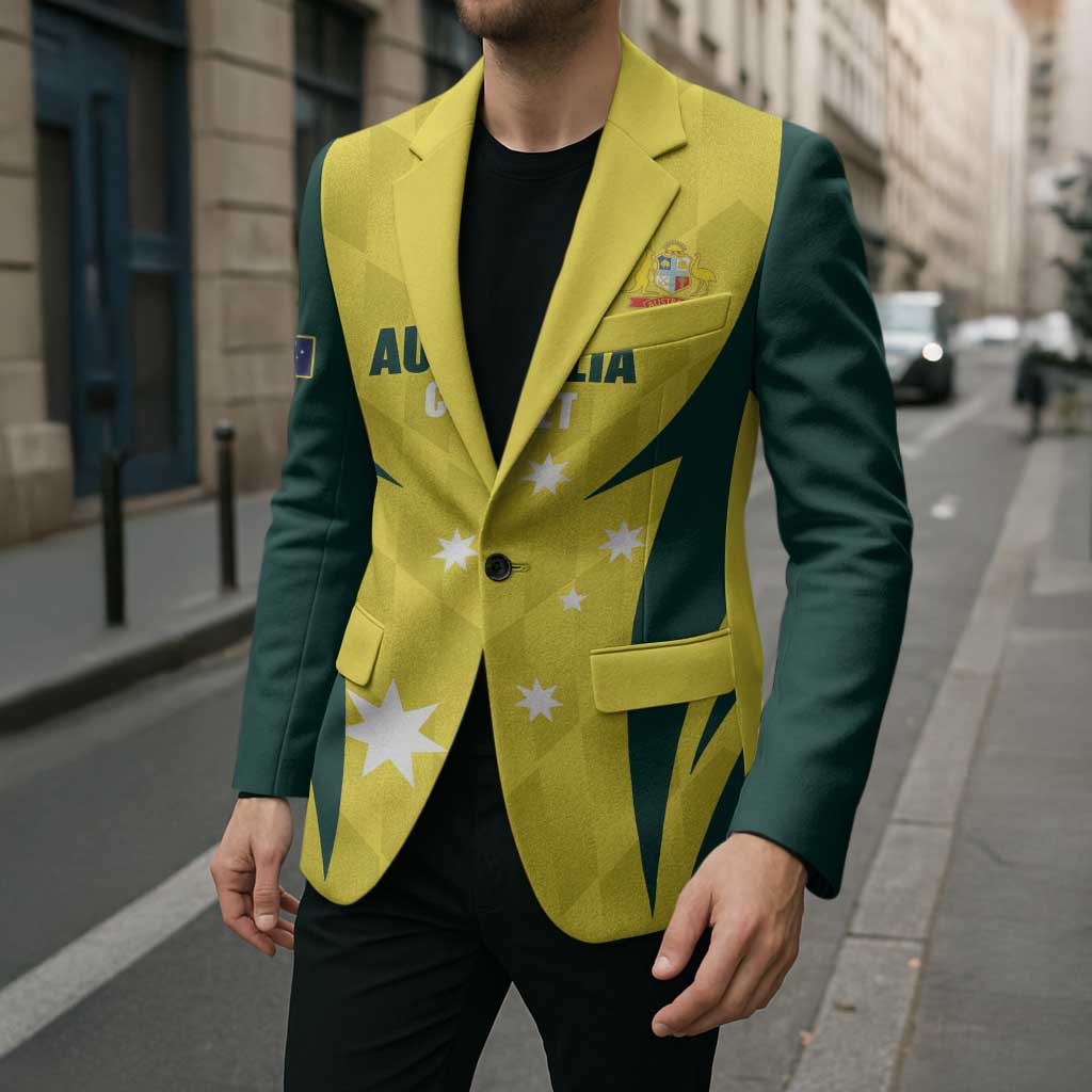 Australia Cricket Custom Blazer Go Aussie Dynamic Yellow - Aussie Hoodie