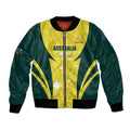 Australia Cricket Custom Bomber Jacket Go Aussie Dynamic Yellow - Aussie Hoodie
