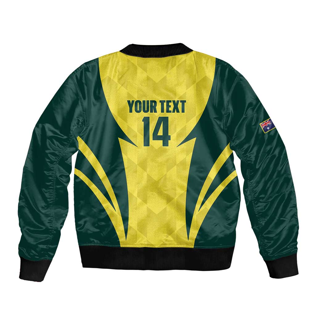 Australia Cricket Custom Bomber Jacket Go Aussie Dynamic Yellow - Aussie Hoodie