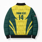 Australia Cricket Custom Bomber Puffer Jacket Go Aussie Dynamic Yellow - Aussie Hoodie