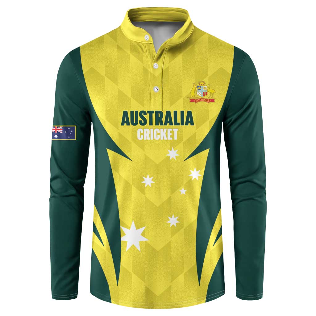 Australia Cricket Custom Button Sweatshirt Go Aussie Dynamic Yellow - Aussie Hoodie