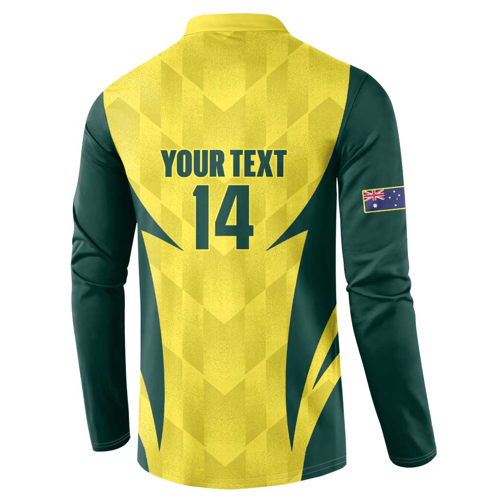 Australia Cricket Custom Button Sweatshirt Go Aussie Dynamic Yellow - Aussie Hoodie