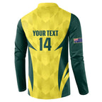 Australia Cricket Custom Button Sweatshirt Go Aussie Dynamic Yellow - Aussie Hoodie